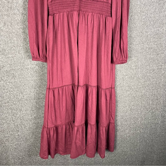 Boden 10R Women's Shirred Waist Tier Midi Dress Western Boho Prairie Cottage NEW - Picture 4 of 13